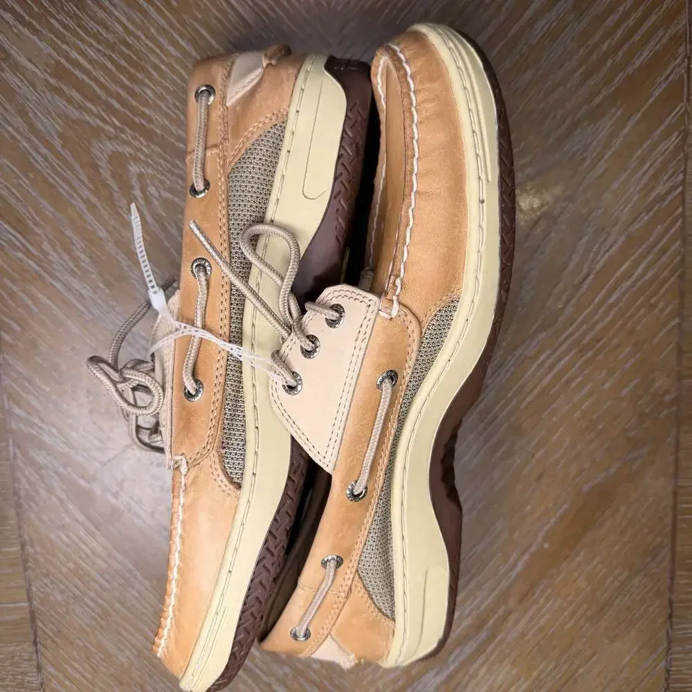 Sperry Men's Billfish 3-Eye Leather Boat Shoes Tan Size 11.5